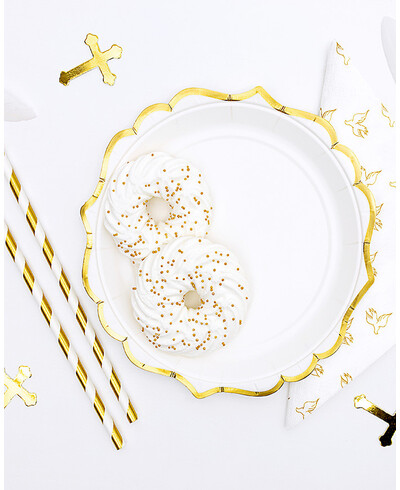 Stoviglie di carta per feste d'oro