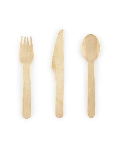 Posate in legno naturale