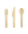 Natural wood cutlery