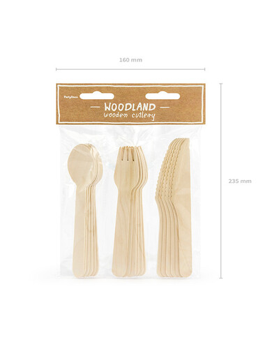 Wooden spoon, fork and knife