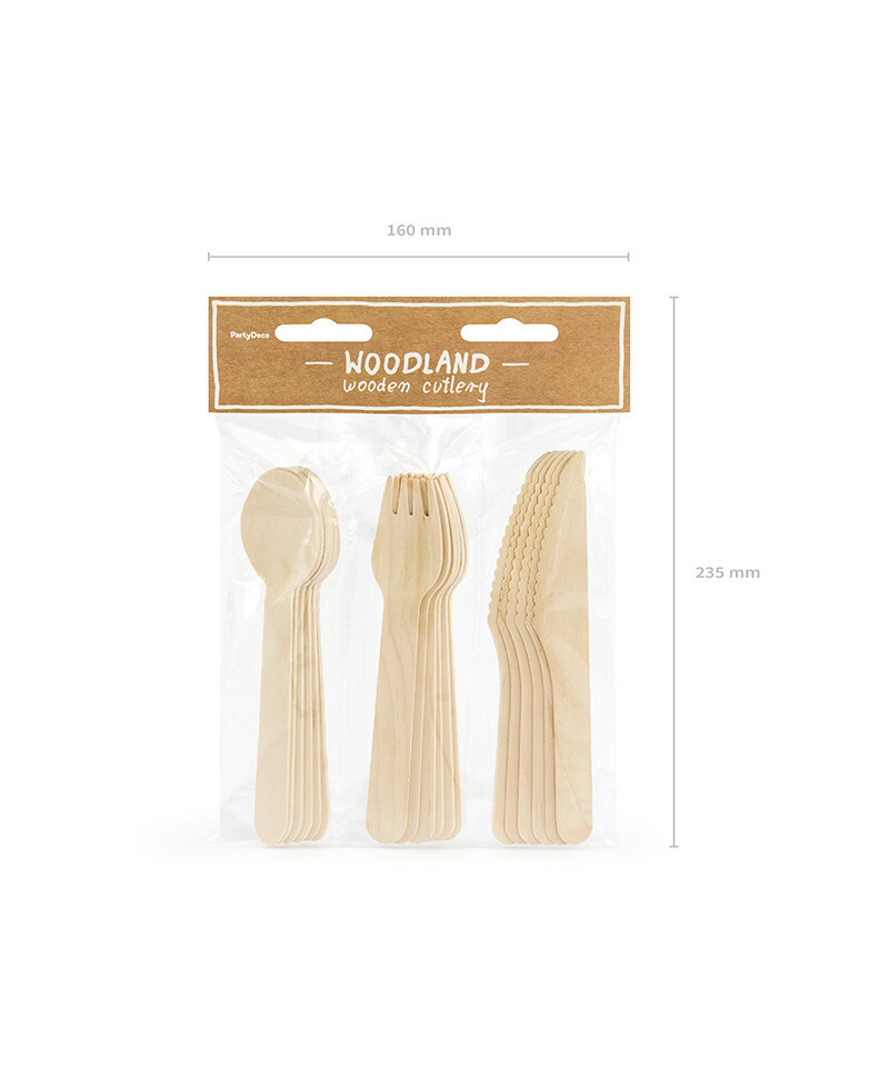 Holzlöffel, Gabel und Messer Holzlöffel, Gabel und Messer