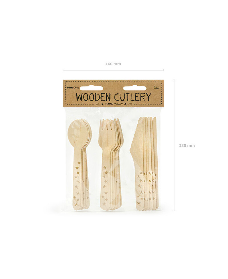 Goldener Stern Holzbesteck Goldener Stern Holzbesteck
