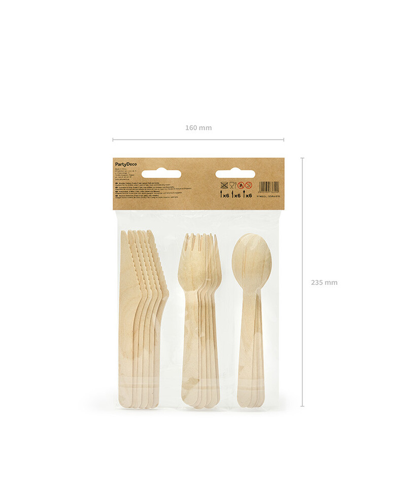 Holzbesteck mit goldenen Sternen Holzbesteck mit goldenen Sternen