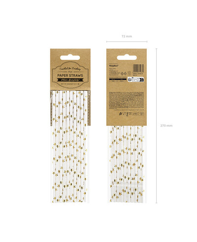 Packung Papierstrohhalme mit goldenen Sternen