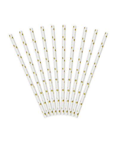 Papierstrohhalme mit goldenen Sternen