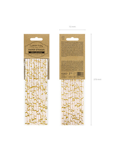 Goldene und rosa Papierstrohhalme