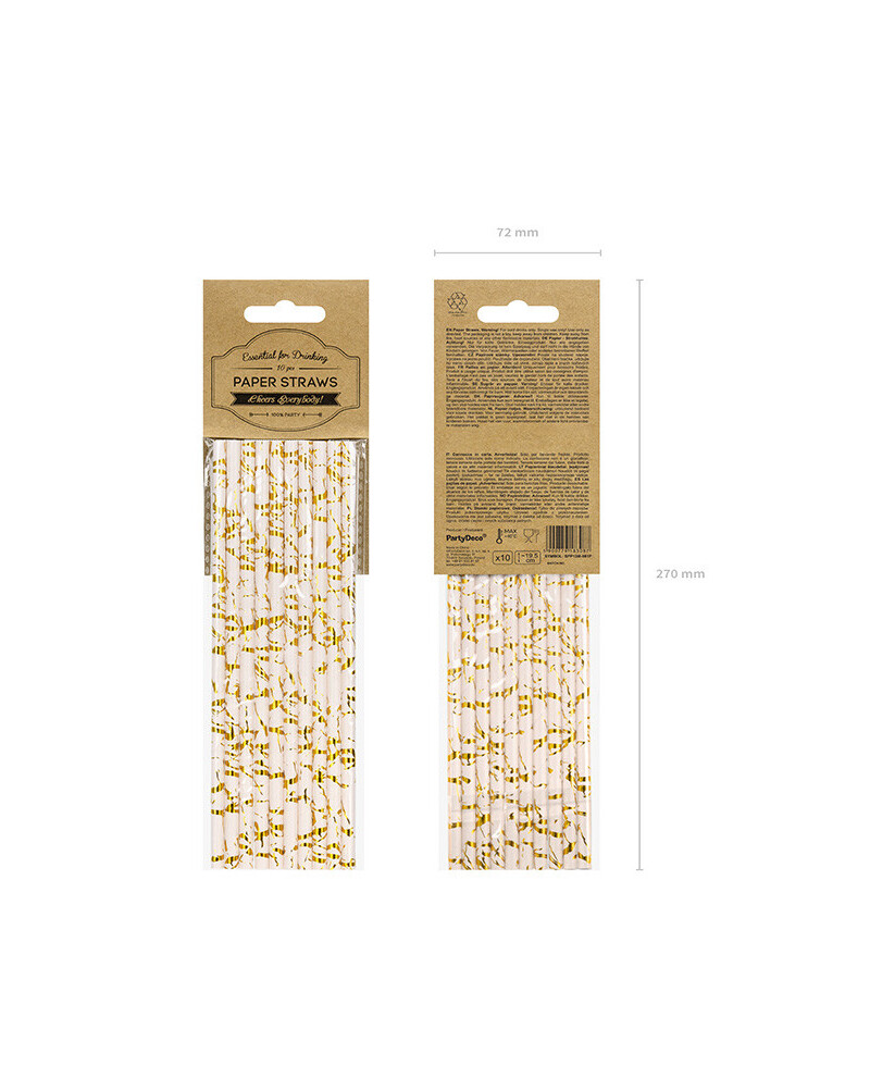 Goldene und rosa Papierstrohhalme Goldene und rosa Papierstrohhalme