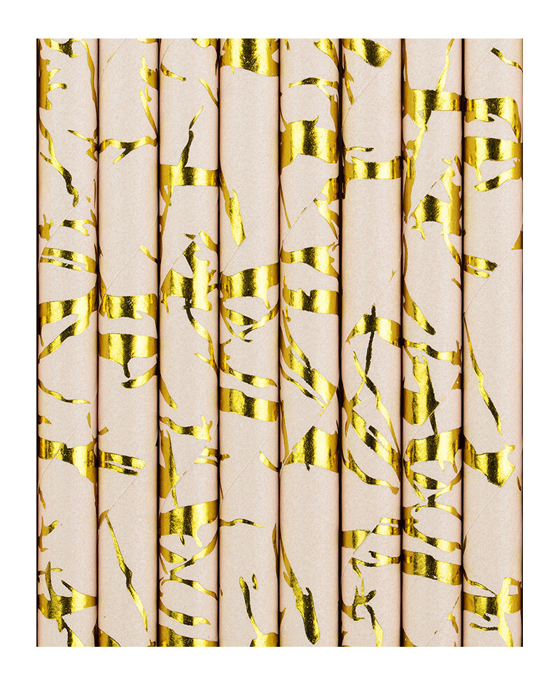 Papierstrohhalme aus Roségold Papierstrohhalme aus Roségold