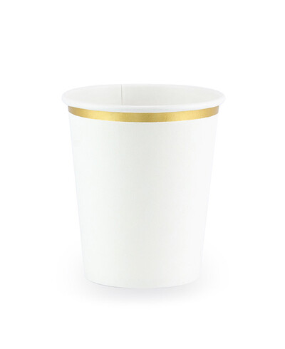 Bicchiere di carta bordato d'oro