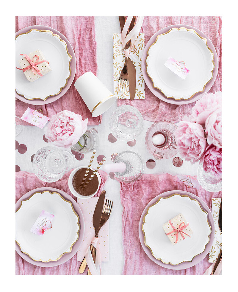 Copos de papel dourado e branco para eventos Copos de papel dourado e branco para eventos