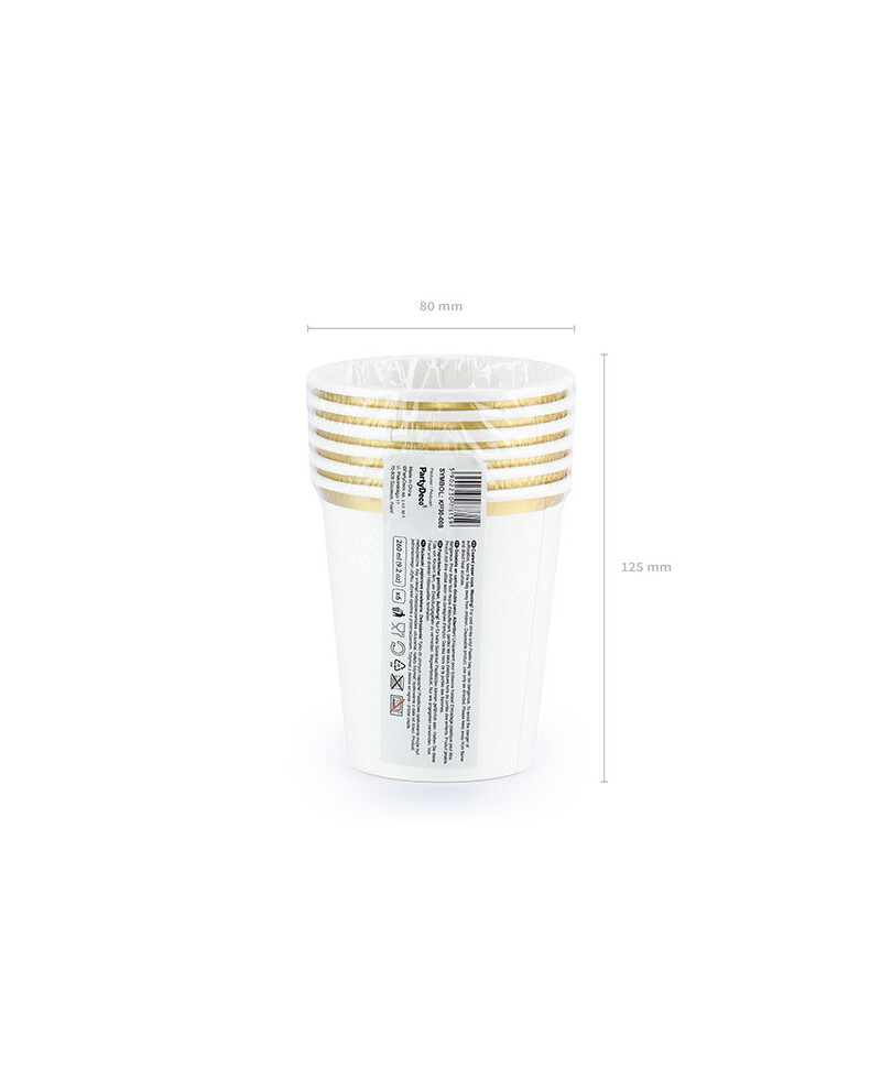 Pack of disposable gold paper cups Pack of disposable gold paper cups