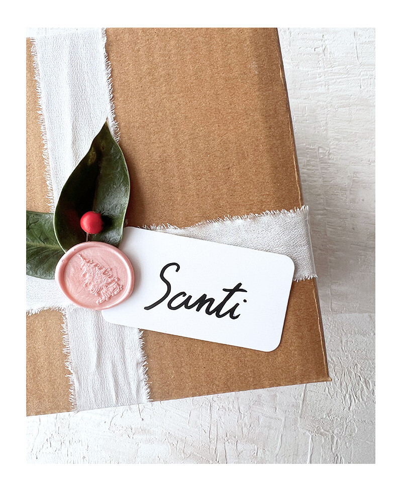 White rectangular paper label