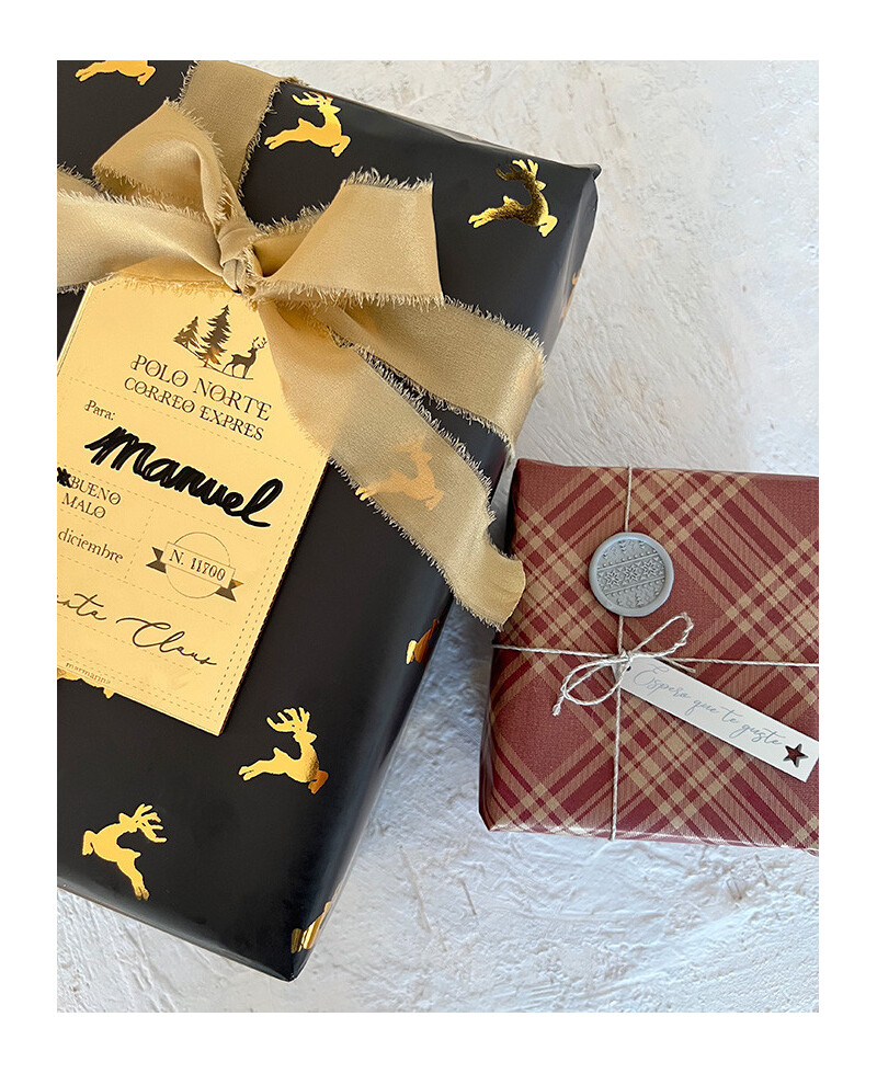 Etiqueta de envio pelo correio de Papai Noel do ouro Etiqueta de envio pelo correio de Papai Noel do ouro
