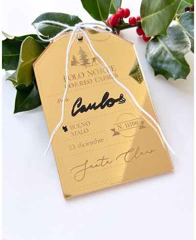 Etiqueta de Papai Noel para Decoração de Presentes