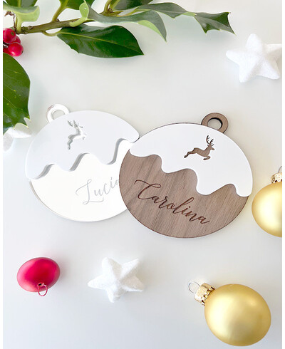 Personalized reindeer Christmas balls