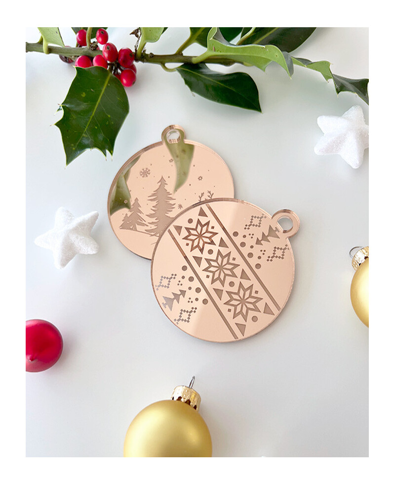 Bolas de Natal em ouro rosa Bolas de Natal em ouro rosa