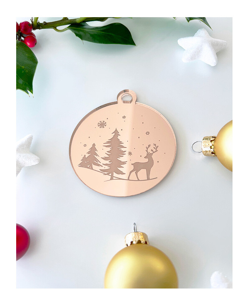 Weihnachtskugel Verschneiter Wald Weihnachtskugel Verschneiter Wald