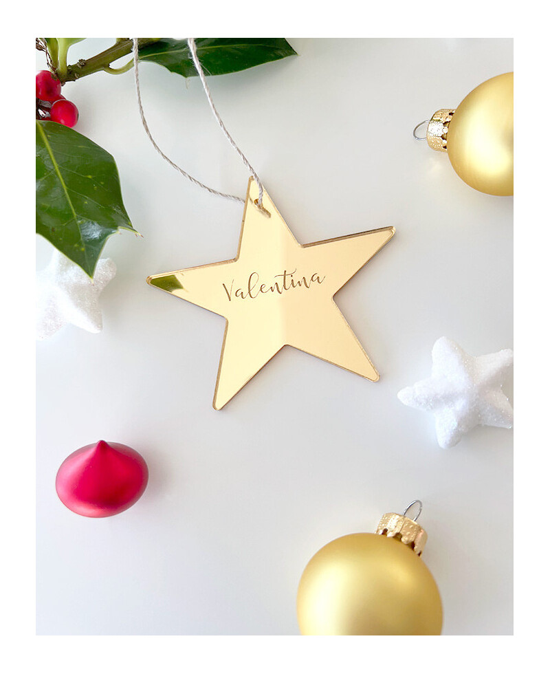 Bola de Estrela de Natal Personalizada com Nome Bola de Estrela de Natal Personalizada com Nome