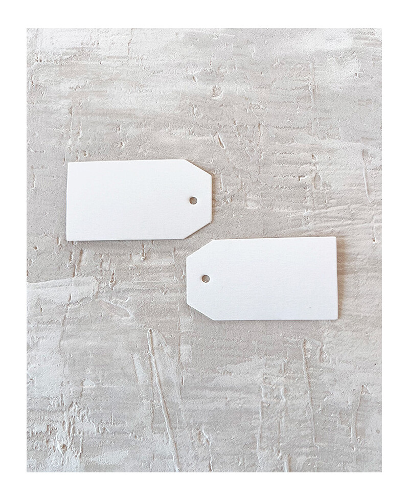 Étiquettes rectangulaires blanches avec chanfrein Étiquettes rectangulaires blanches avec chanfrein