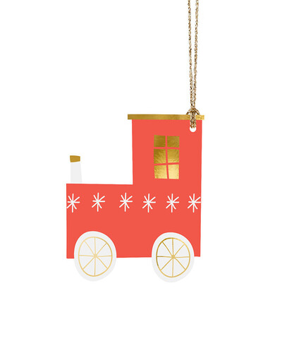 Weihnachtseisenbahnetikett zum Verzieren von Geschenken