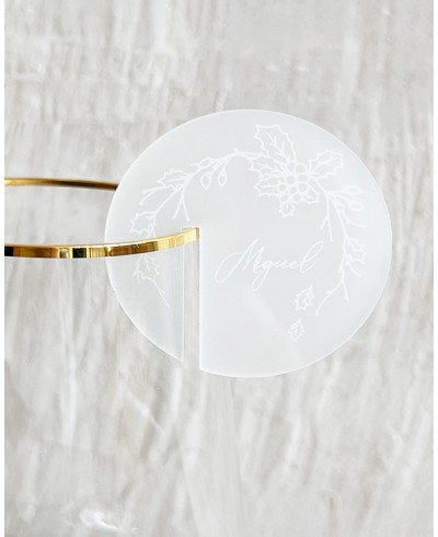 Glass table stand with personalized names