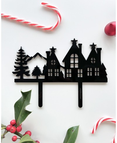 Decorazioni per torte della casa di Natale