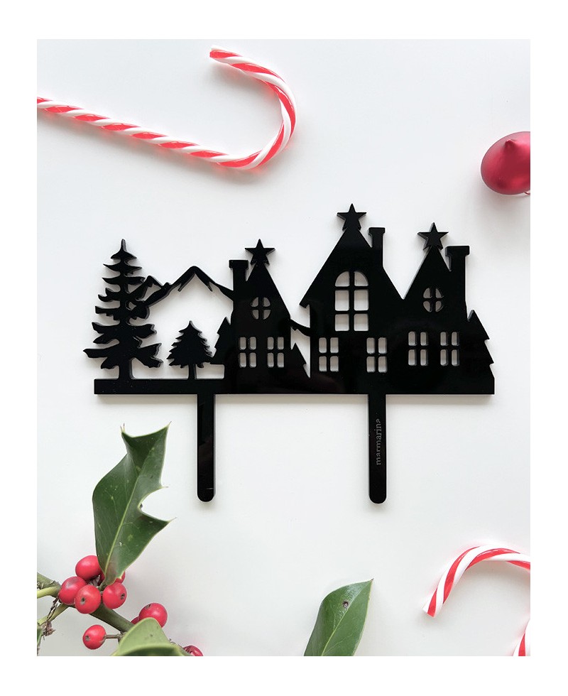Christmas house cake topper Christmas house cake topper