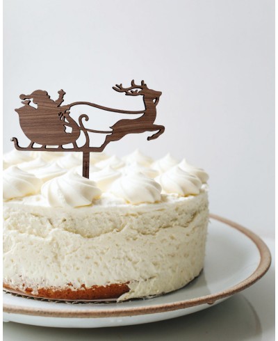 Babbo Natale slitta cake toppers
