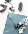 Selection of bluish flowers to decorate stamps