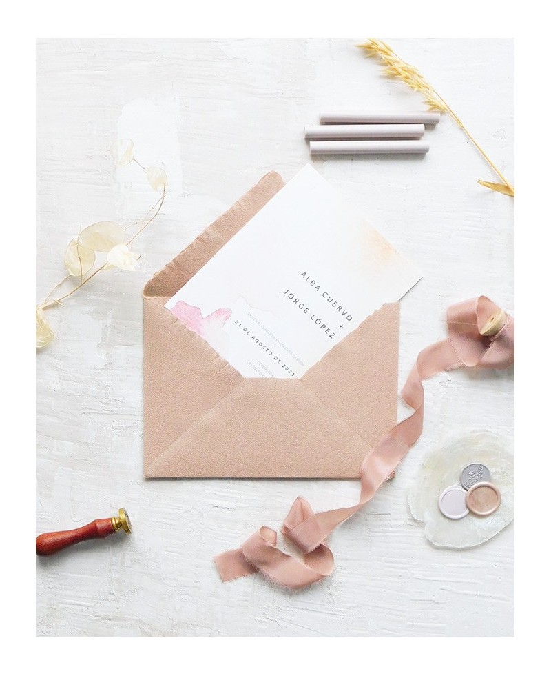 Wedding invitation with handmade envelope Wedding invitation with handmade envelope