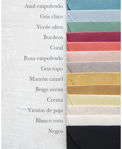 Envelopes artesanais de cartela de cores