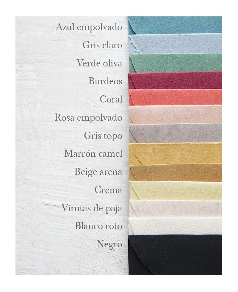 Color chart handmade envelopes Color chart handmade envelopes