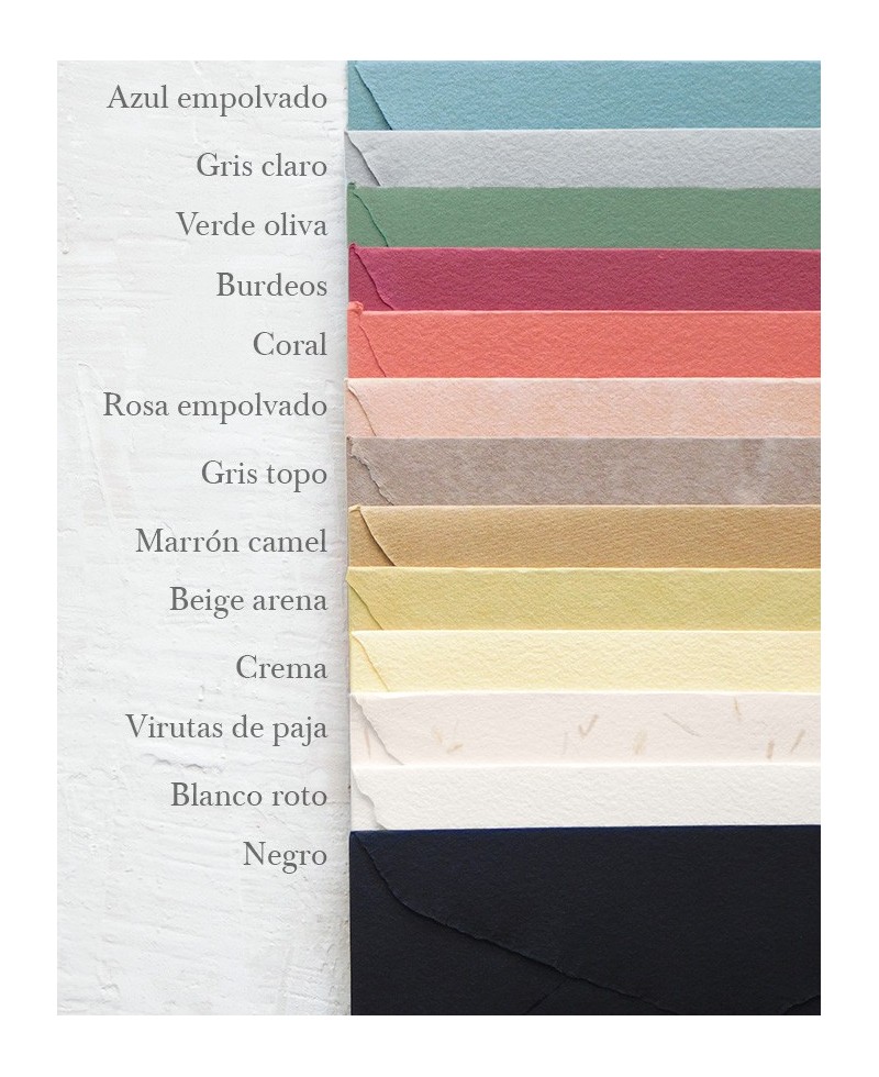 Envelopes artesanais de cartela de cores Envelopes artesanais de cartela de cores