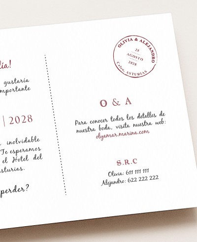 Natur Postkarte Hochzeitseinladung Detail