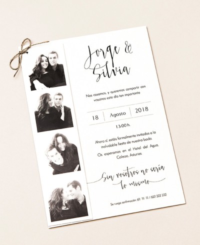 Wedding invitation with photos