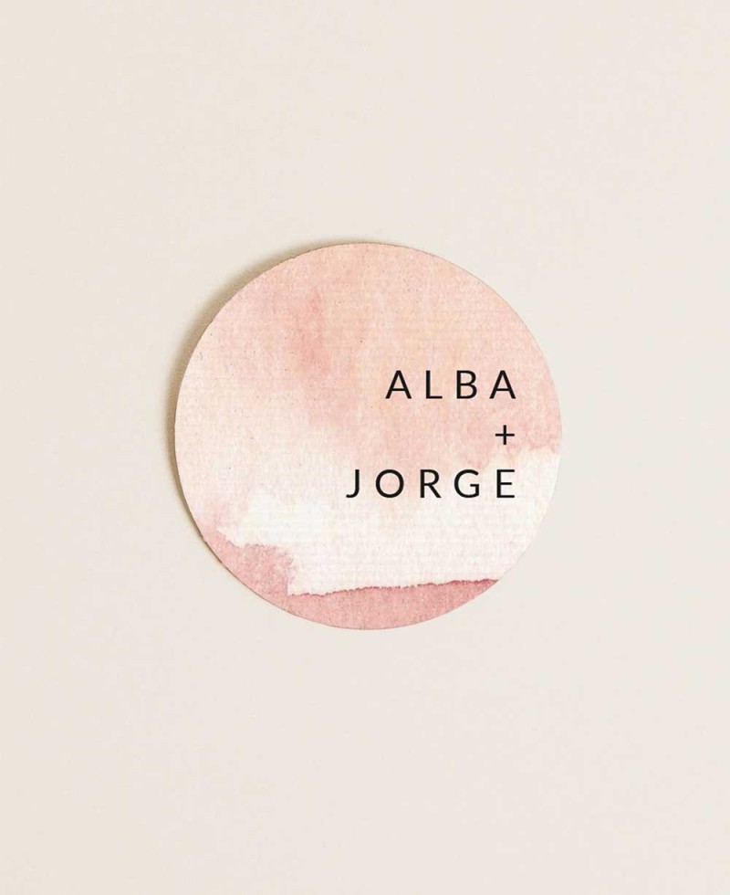 Sticker rond aquarelle terre cuite Sticker rond aquarelle terre cuite