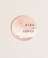 Sticker rond aquarelle terre cuite