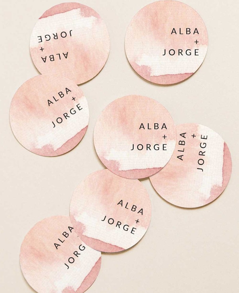Pegatinas circulares acuarela para bodas Pegatinas circulares acuarela para bodas