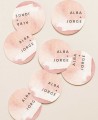 Autocollants circulaires aquarelle pour mariages