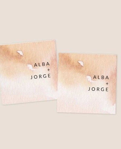 Adesivos quadrados de terracota em aquarela