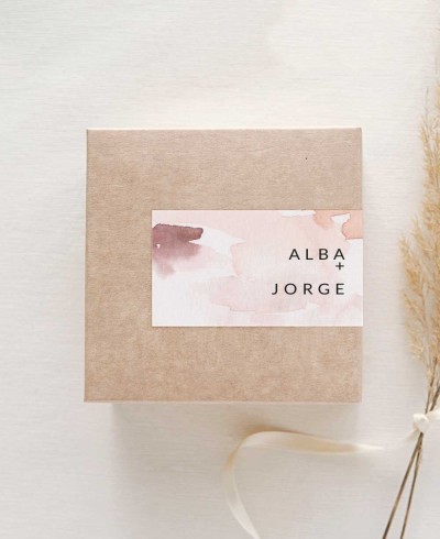 Rectangular horizontal wedding sticker