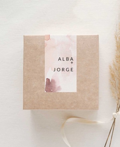Autocollant rectangulaire vertical pour les détails du mariage