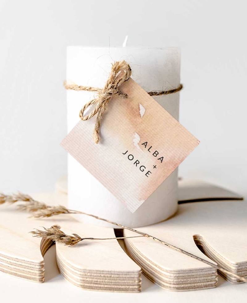 Pretty square label for wedding details