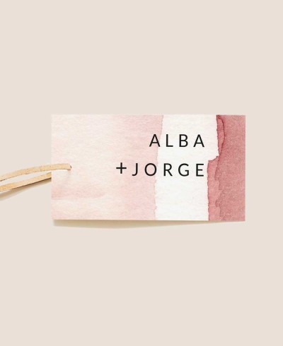 Rectangular horizontal terracotta wedding label