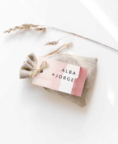 Étiquettes rectangulaires pour les détails du mariage
