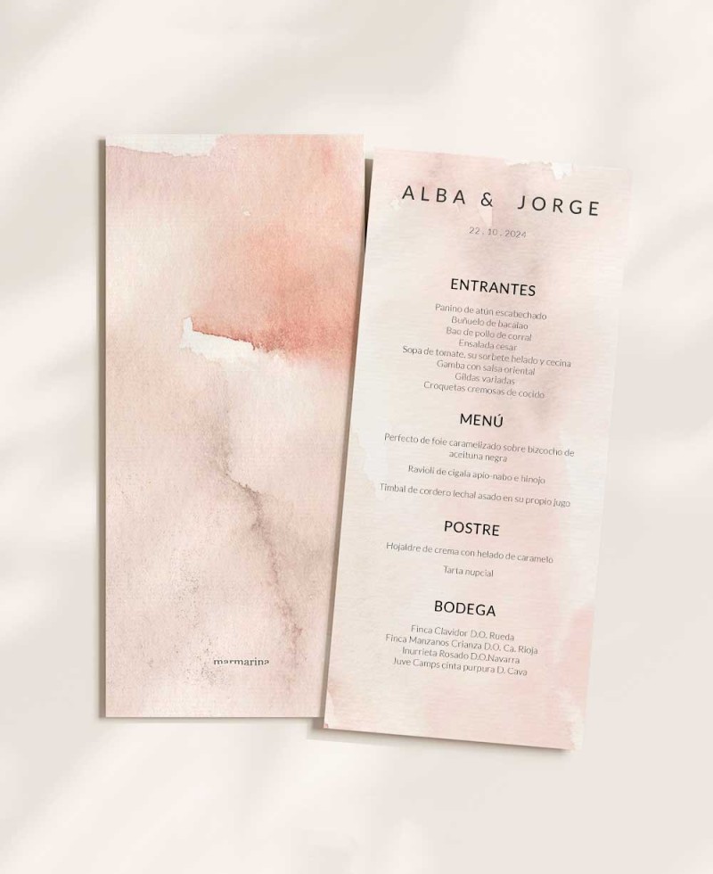 Terrakotta-Aquarell-Hochzeitsmenü Terrakotta-Aquarell-Hochzeitsmenü
