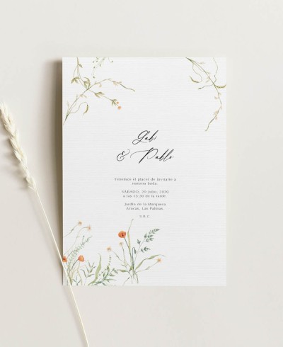 Convite de casamento verão agosto