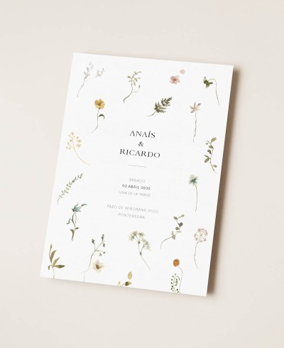 Carte de mariage fleurs de printemps