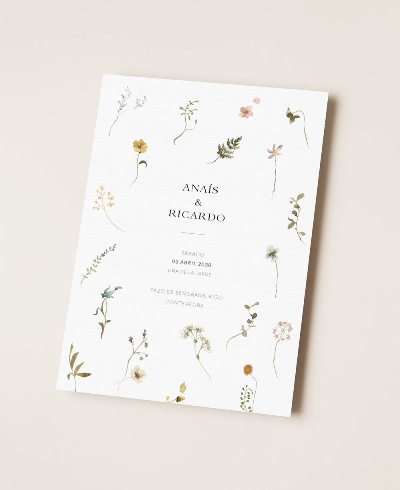 Frühlingsblumen Hochzeitskarte Frühlingsblumen Hochzeitskarte