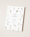 Tarjetón boda flores primavera